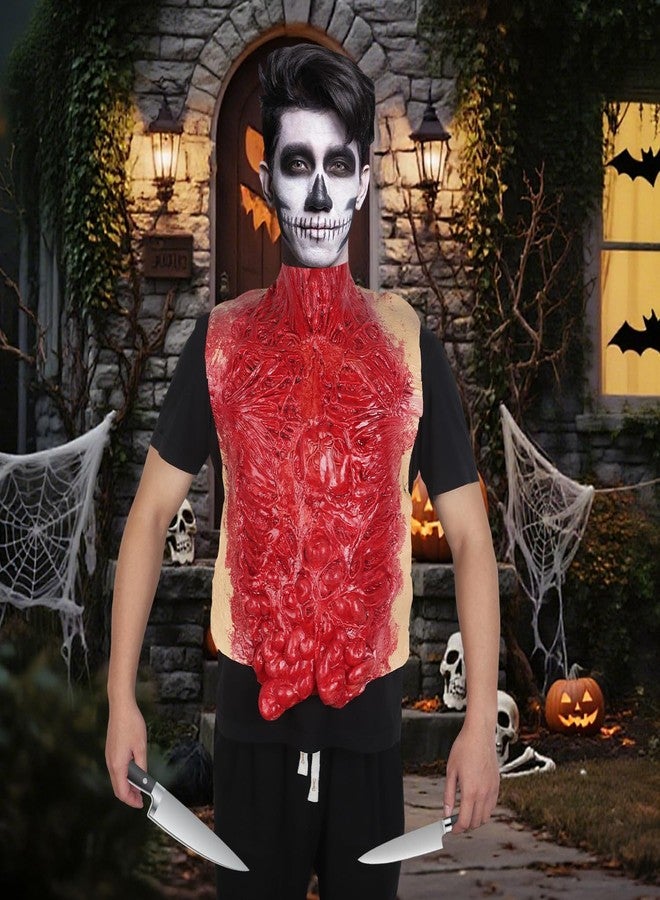 Junware 3D Halloween Body Parts Zombie Costume Bloody Intestine Torso Chest Fake Dead Body Creepy Horror Cosplay Haunted House Props - Image 4